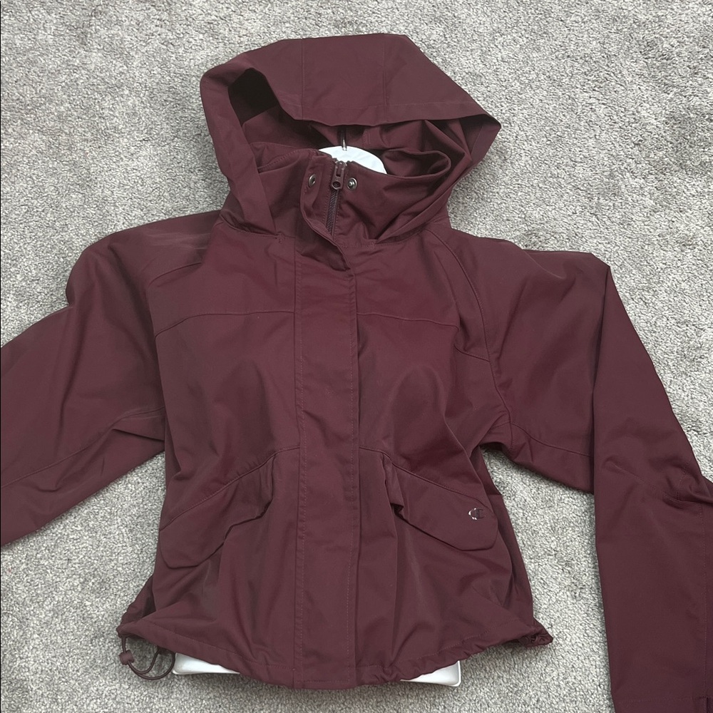 Raincoat Cropped Maroon Champion Jacket Size 2XL